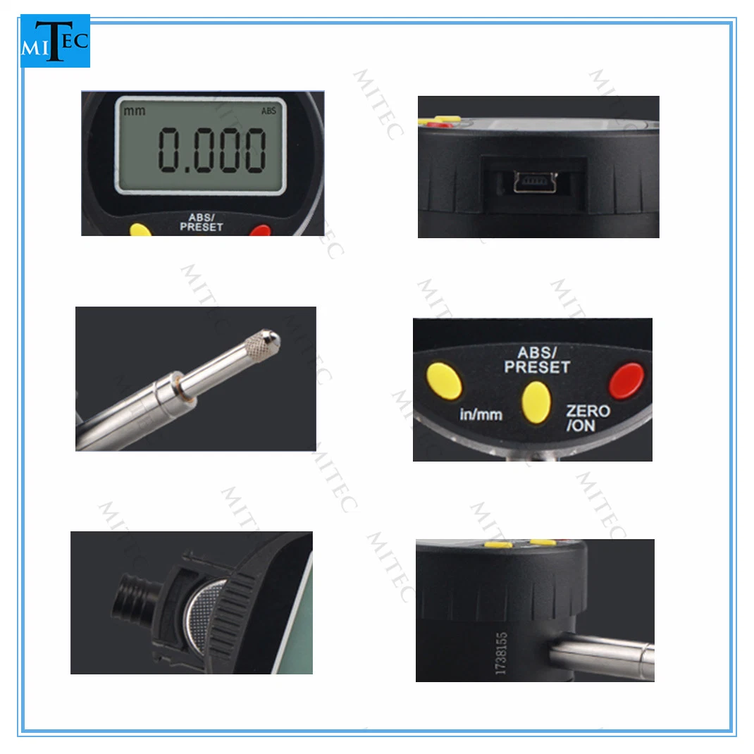 Wholesale/Supplier Five Button Electronic Digital Dial Indicator 0-25mm 0.01/ 0.001