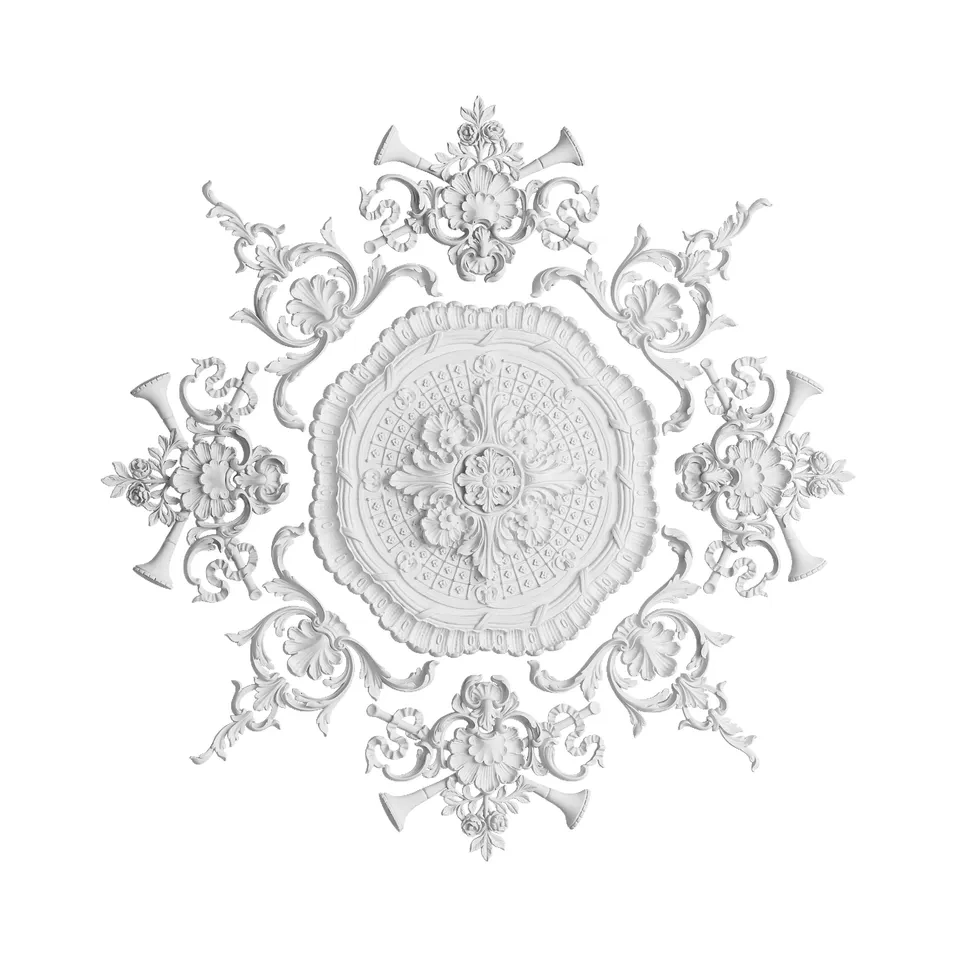 Luxury Home Decor French Style Ceiling Medallions PU Moulding