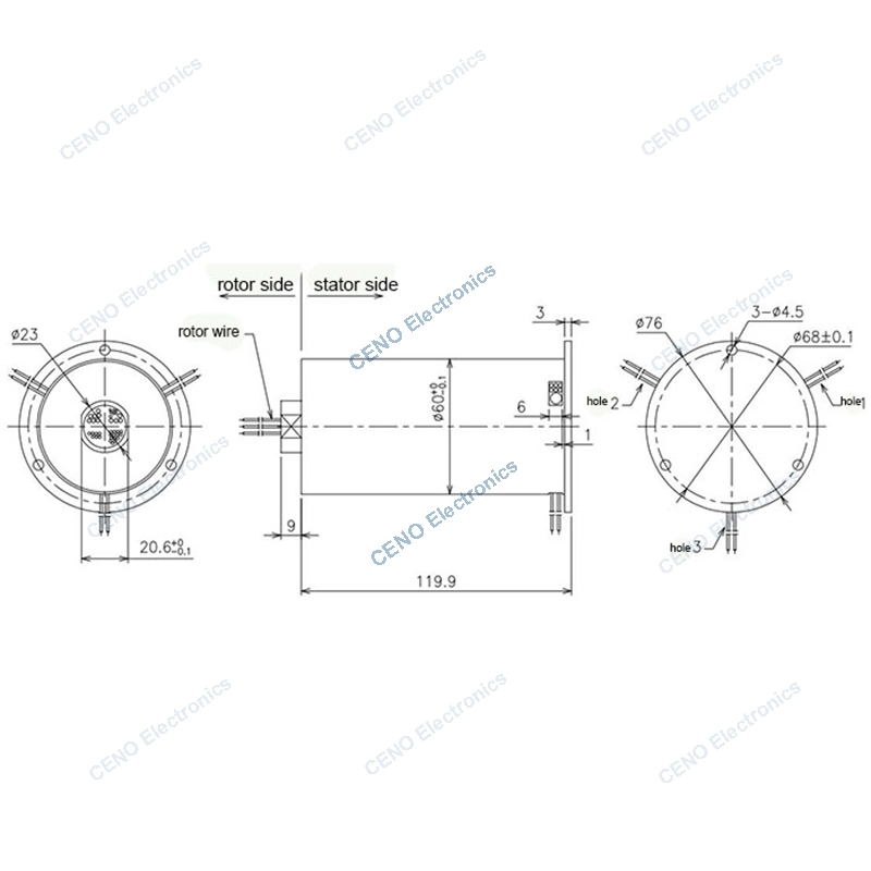 Integrated Power Electric and Signal Industry Slip Rings Collector Conductive Rotary Joints