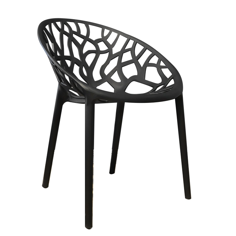 Cadeira de jantar de plástico moderna e colorida, estilo moderno, ecológica, para uso externo em casa, por atacado.