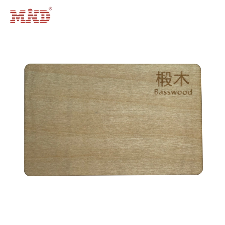 Carving Logo 13.56MHz Engraved Gift Design RFID NFC Wooden Card