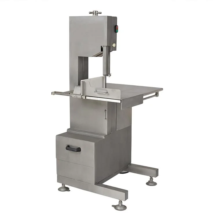 Cortar en rodajas congeladas Semiautomática de corte comercial de la banda de fresco cubo Cordero mesa máquina de corte de carne carnicerías Bone Saw Venta