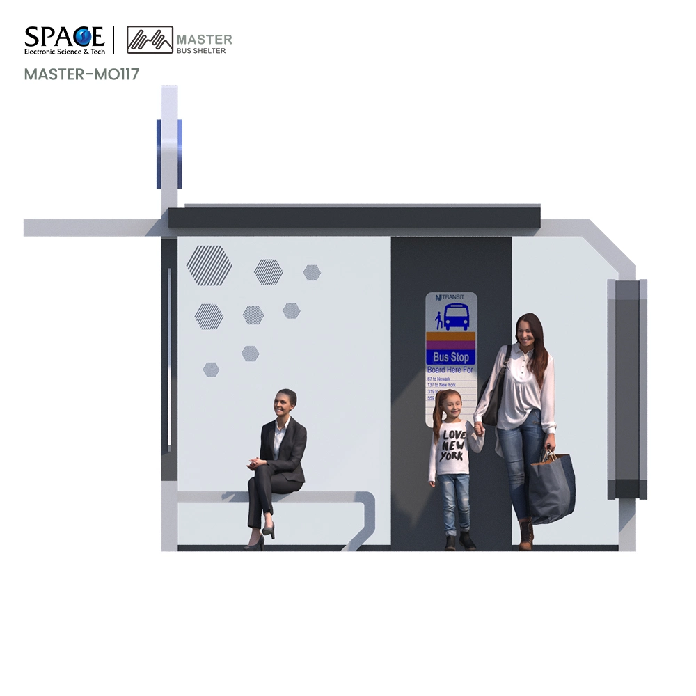 African LED Advertising Vending Machine Kiosk Steel Bus Shelter Stop