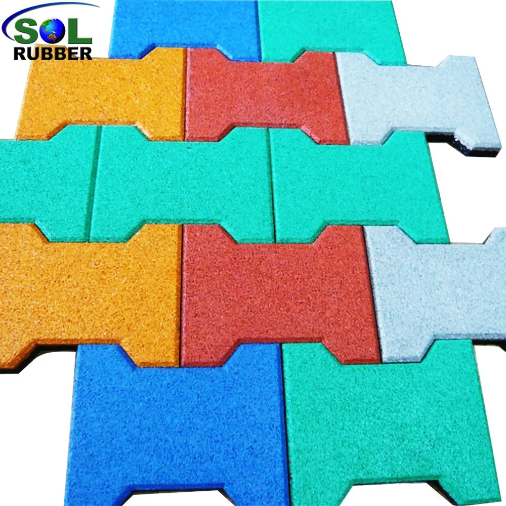 Sol Rubber Colorful Horse Floor Dog Bone Rubber Paver Tiles