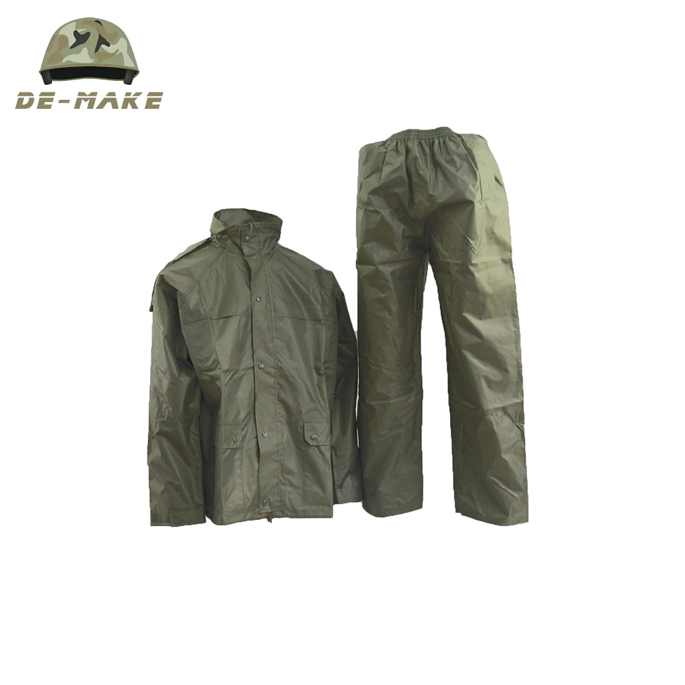 High quality/High cost performance PVC Military Raincoat and Rain Pants Suit