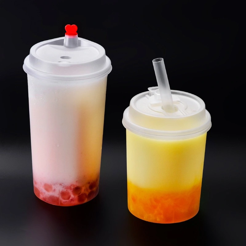 China Supplier 2023 Year New Style 90mm Caliber Cold Hot Beverage Plastic coffee Boba Milk Tea Cup with Lid at Cheap Price