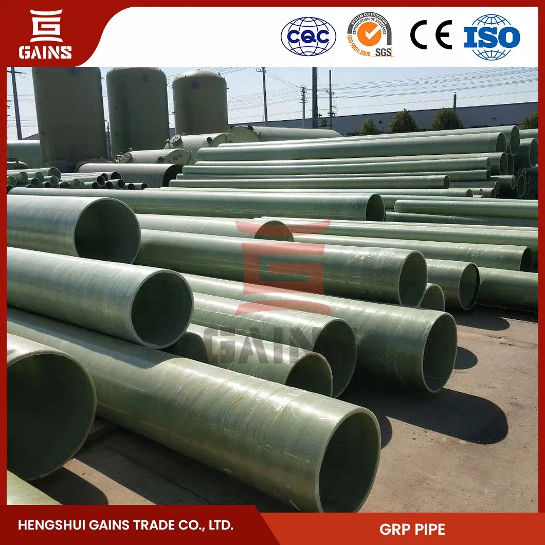 Gains GRP Pipes Fiberglass Factory FRP Sewerage Pipe China FRP Chemical Resistant Pipe