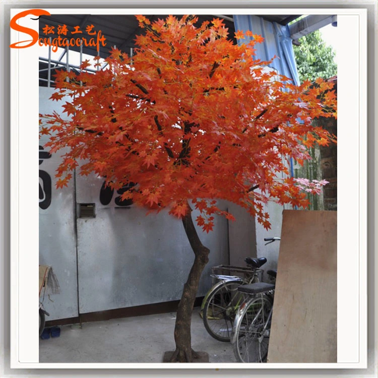 Hot Sale Fiberglass Artificial Fake Maple Tree for Autumn Decoration