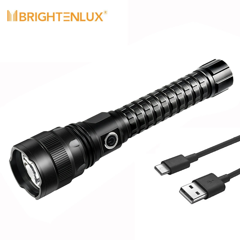 Brightenlux 5000 Lumens Best Bright Ipx4 Waterproof CREE Xhp70 5 Modes LED Tactical Flashlight with Power Bank