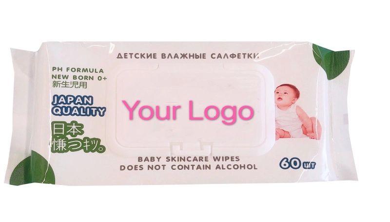 Alcohol Free Wet Wipes Baby Skin Hand Face Cleaning Baby Butt Wipes Disposable Unscented Nonwoven Wet Tissue