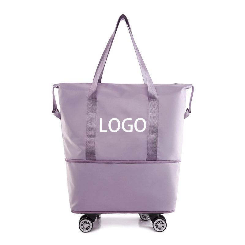 Custom impermeables gran mujer Duffle Bag Weekender plegable ampliable Gimnasio Bolsa de viaje con ruedas maletas Trolley
