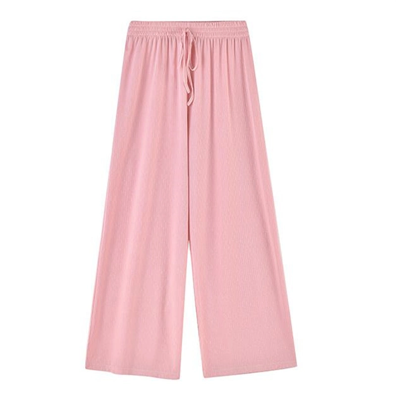 New Casual Summer Cool Ice Silk Pants Women Trousers