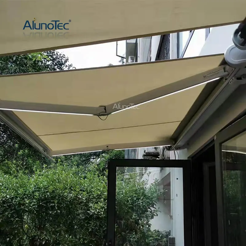 Hot Sale Anti-UV Manual Patio Folding Roof Gazebo Cassette Awnings Garden Full Retractable Awning