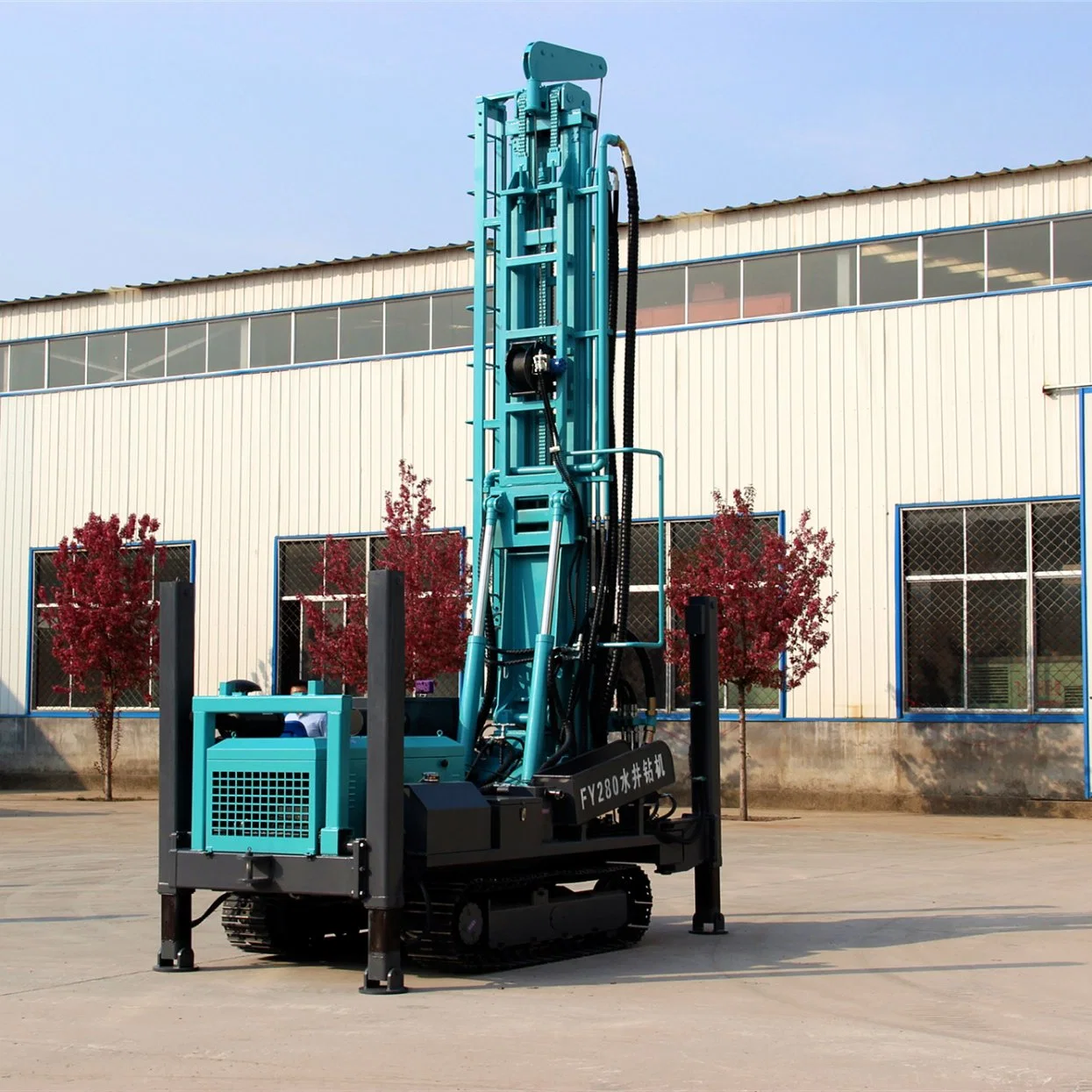 Crawler Type Gasoline Diesel Engine Hydraulic Borehole Water Well Drilling Rig Machine