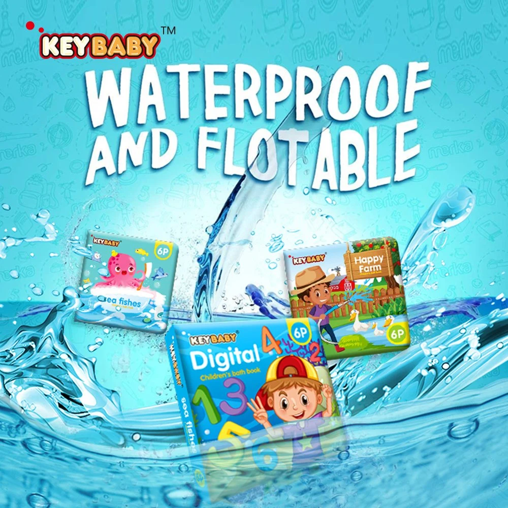 Keybaby PVC Waterproof Soft Bath Book for Kids Baby Early Learning Children Educational Toys