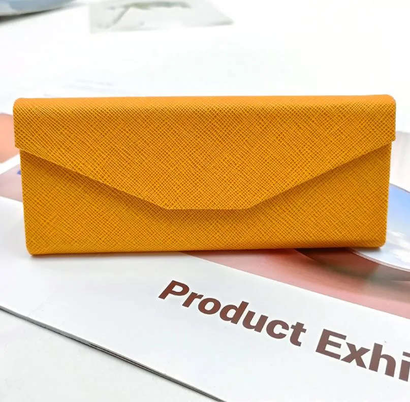 PU Leather Portable Triangle Folding Eyeglasses Case