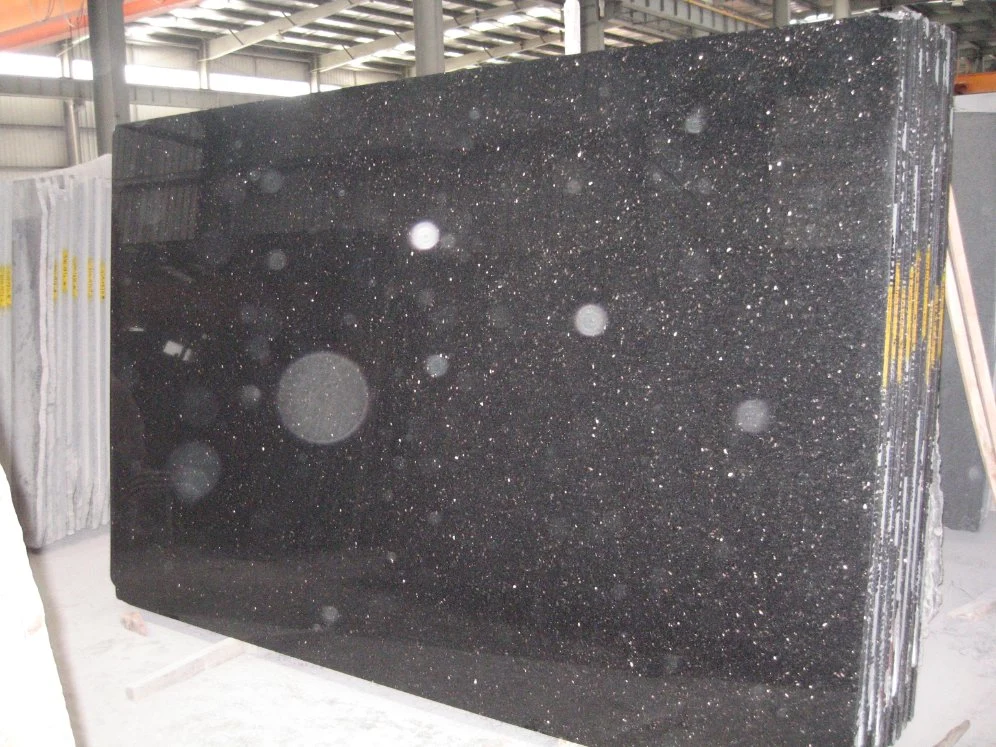 Black Galaxy Granite Natural Black Granite with Golden Spot Polished Big Slabs