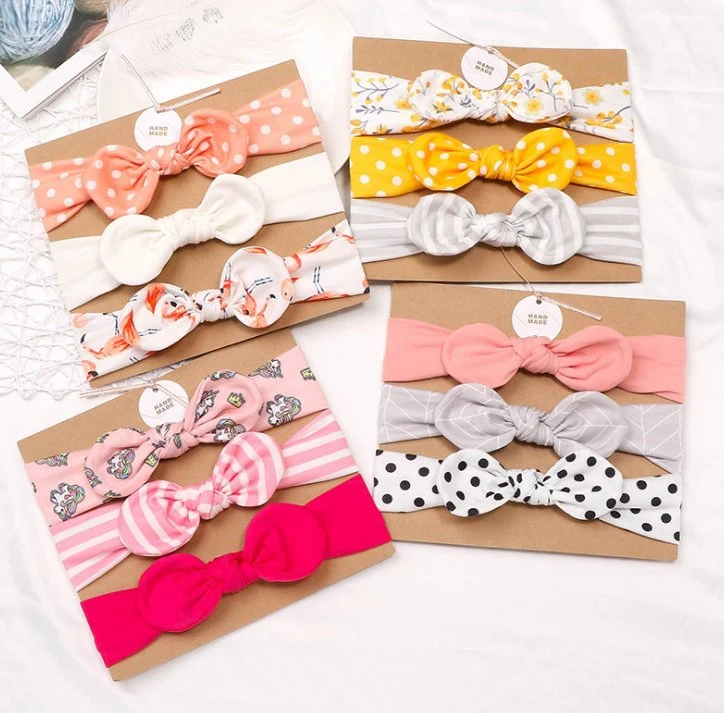 3PCS/Set Baby Headbands for Baby Girls Bow Knot Turban Floral Print Kids Hair Bands Newborn Headwear Baby Hair Accessories