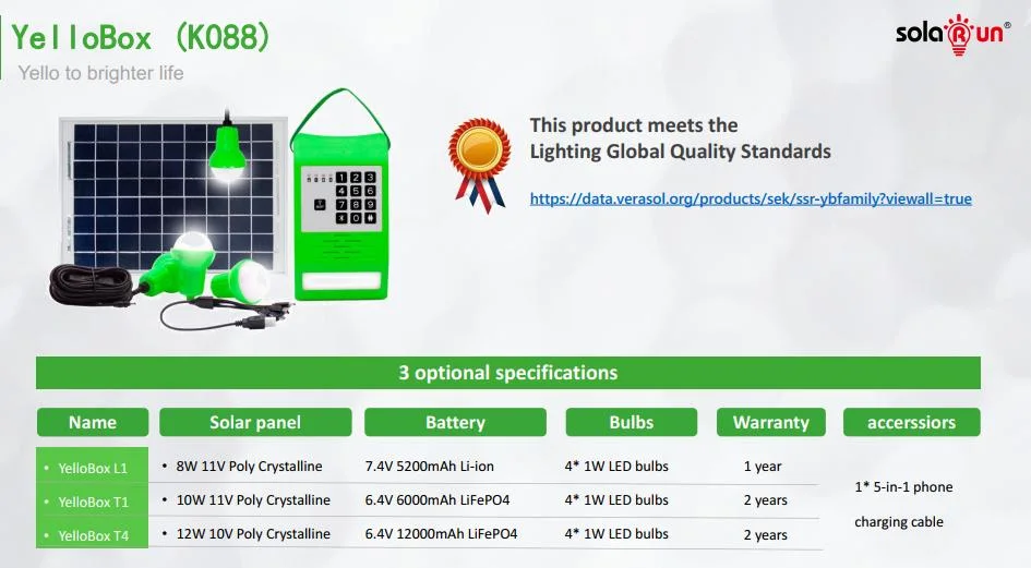 Paygo Portable Camping al aire libre del Sistema Solar