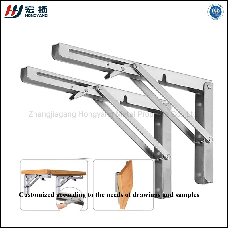 90 Degree Triangle Adjustable Stainless Steel L Angle Wall Mounting Shelf Metal Folding Table Bracket