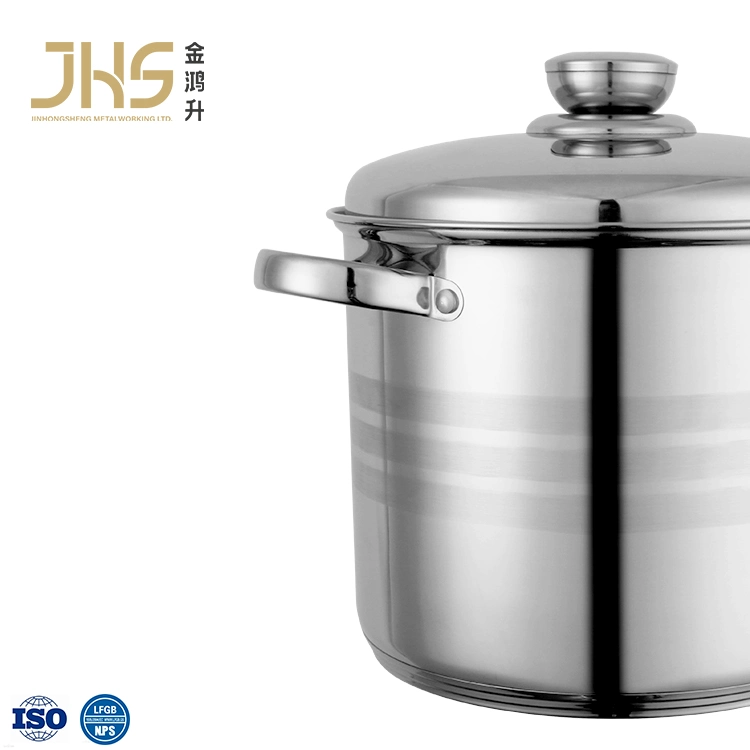 Large Size 11/13.5/15.5L 26/28/30cm Housewares Cookware Set with Stainless Steel Double-Ear Soup Noodle Cooking Pot Direct Fire Use Not Broken