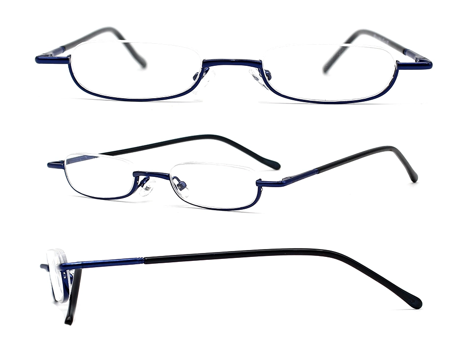 Design Demi-cerclé Rectangle Cadre Creux Élégant Lunettes de Lecture en Métal (WRM20034)