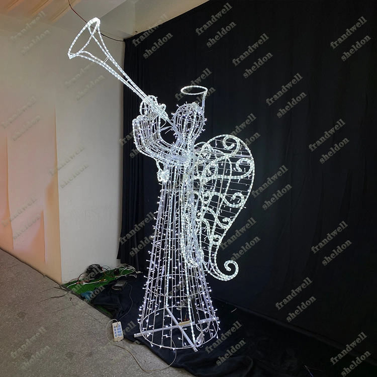 10FT 8FT 6FT Christmas Motif LED Angel Decorations for Christmas Festival Decor