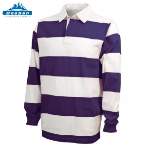 Custom Long Sleeve Heavy Cotton Classical Knitted Rugby Shirts