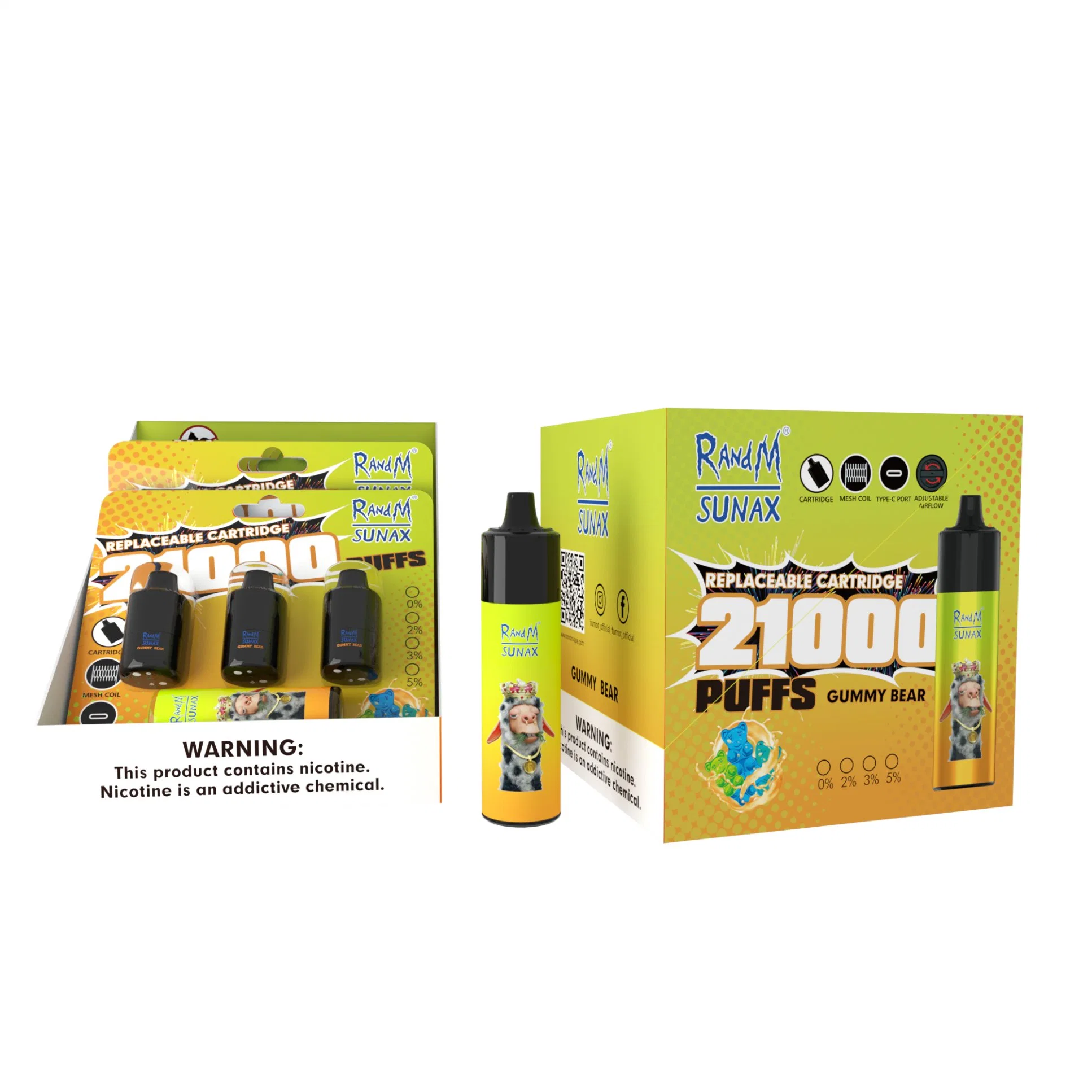 Randm Sunax 21000 Puffs Vape Pen Electronic Cigarette Dry Herb Vaporizer