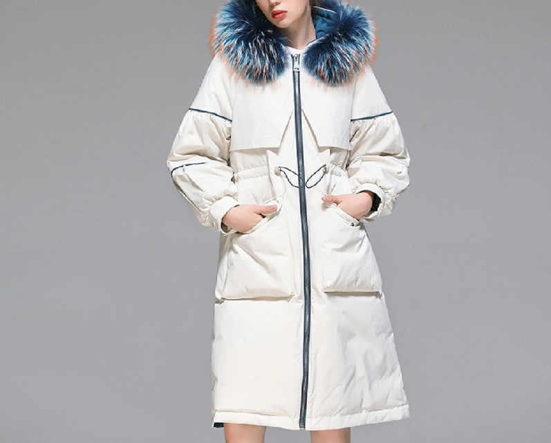 White 2023 Damas Winter Hoodie Down Jacket Coats Long - Mujer Chaquetas de abajo