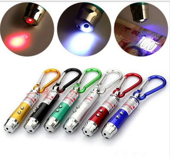 Promotion Give Away 3 in 1 UV Laser LED Key Chain Mini Promotion LED Key Chain