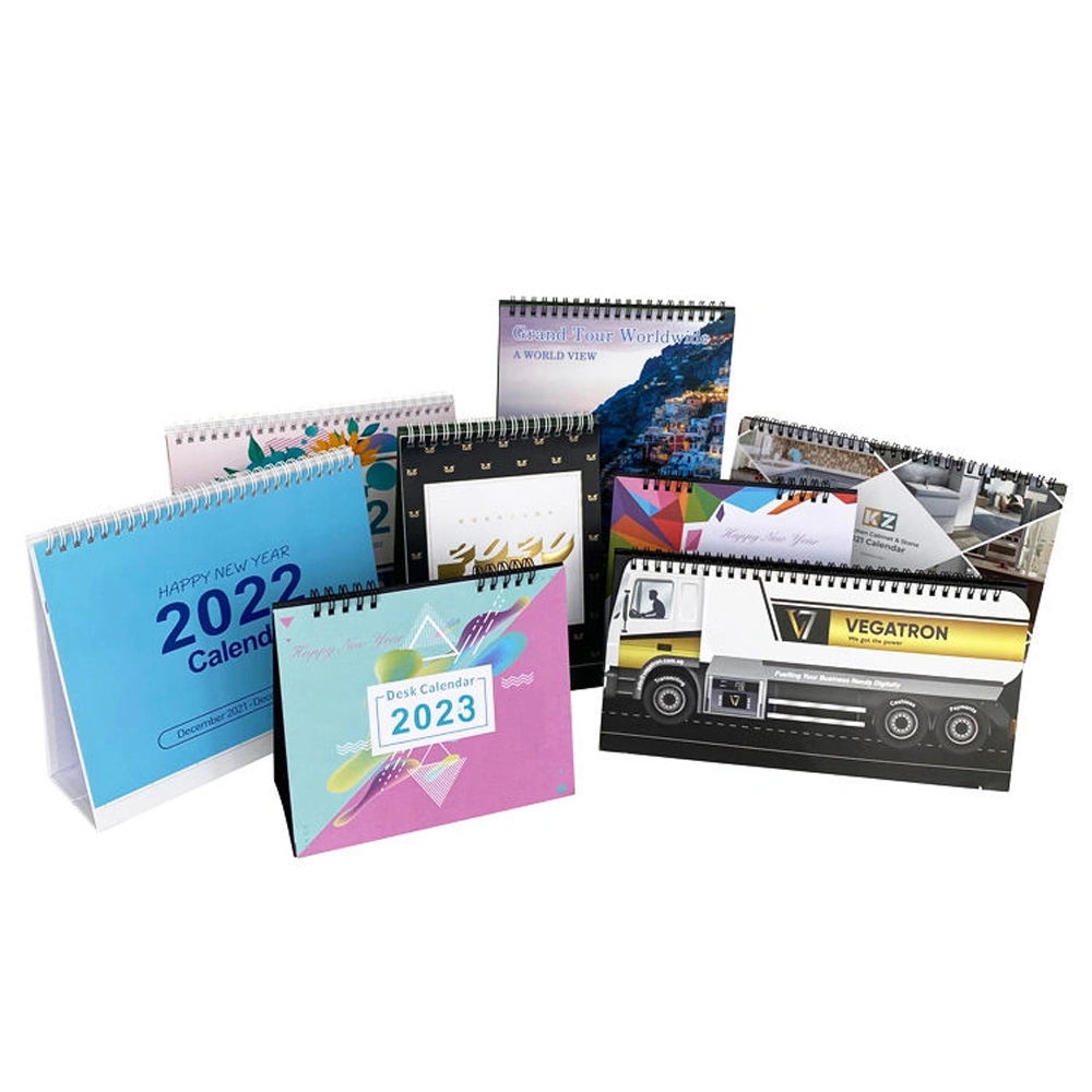 Promoção Custom Photo Frame Calendar Printing Office Stitch Spiral Binding Calendário de parede mensal diário