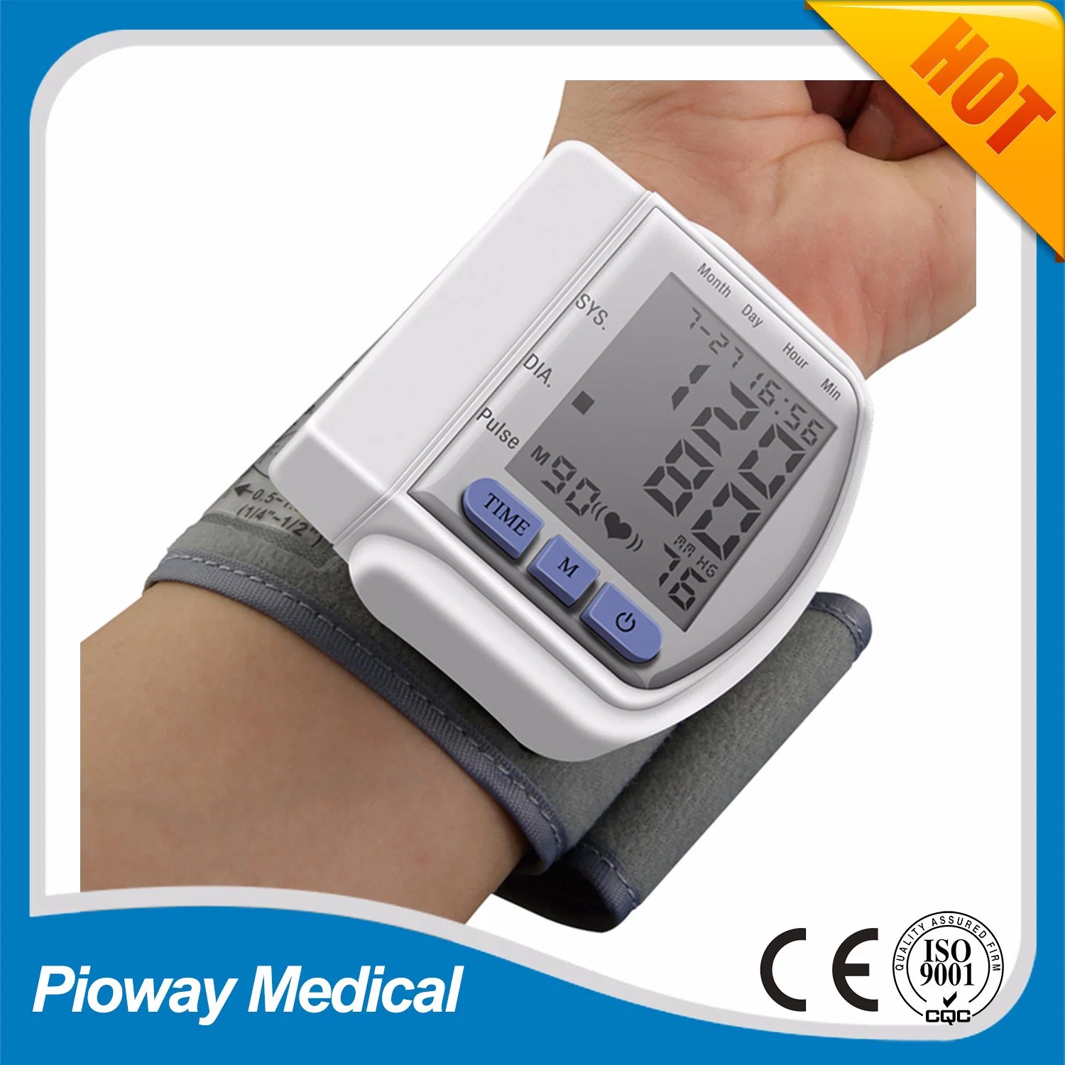 Electronic Wireless Wrist Blood Pressure Monitor Bpm CE Certificated (CK-102S)