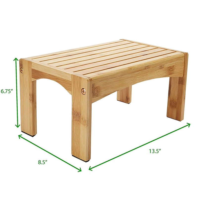 Kinder Schritt Hocker Höhe Booster für Küche, Badezimmer, Schränke, rutschfest, Brauner Bambus