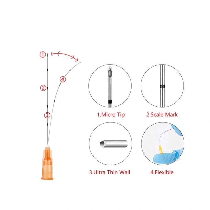 Aiguilles de remplissage de Beauté faciale, conditionnées individuellement aiguilles stériles Blunt, 18g 21g 22g 23G 25g 27g 30g