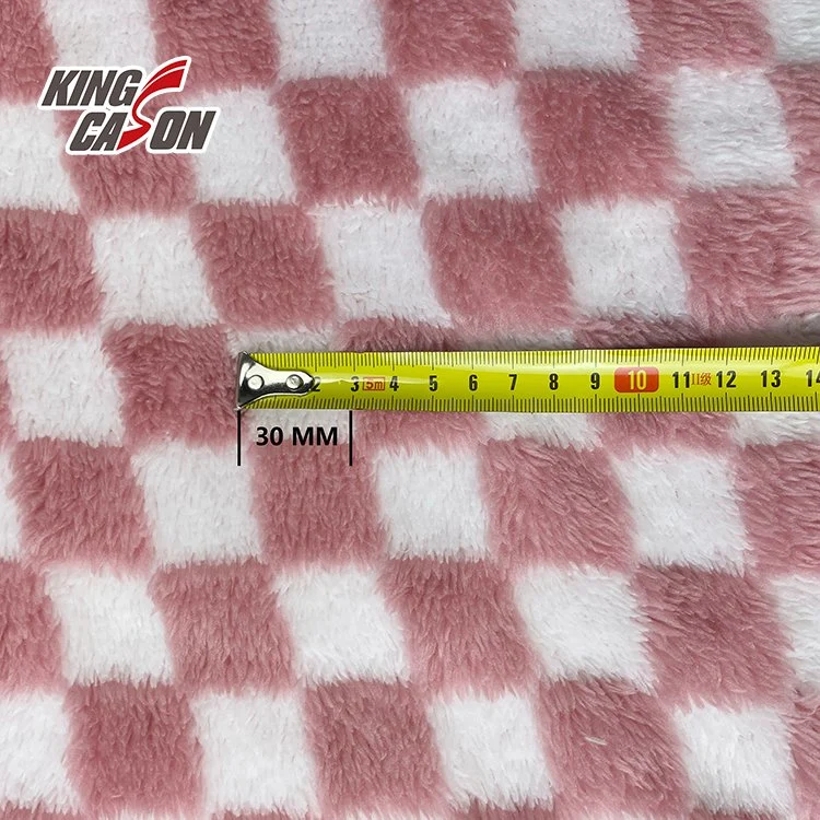 Kingcason Polyester Fabric Arctic Fabric Geometric Printing Two Sides Sherpa Fabric for Pajamas