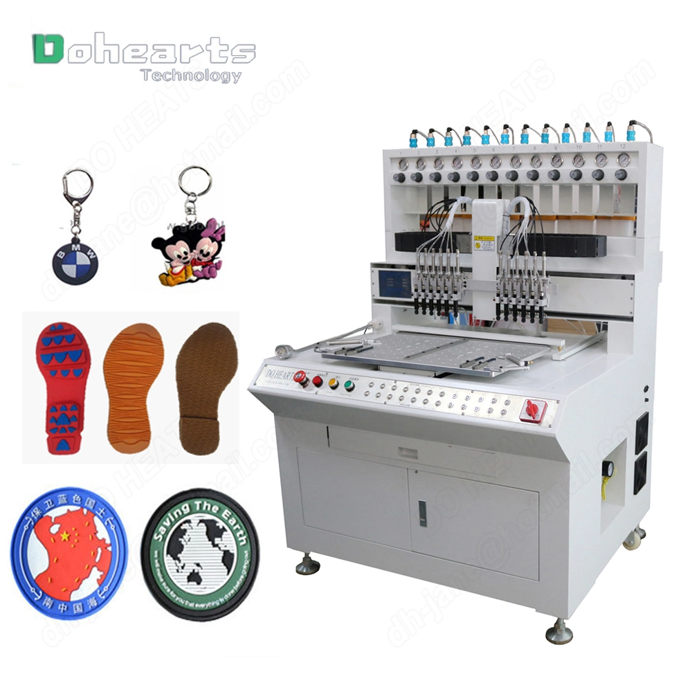 12 Colors Soft Rubber PVC Label Logo Patch Making Liquid Silicone Dispensing Machine