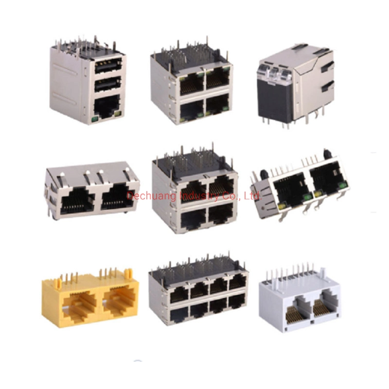 Módulos magnéticos Ethernet Gigabit de puerto único pcb power femenino impermeable CAT5 CAT6un Adaptador de Jack conector RJ45