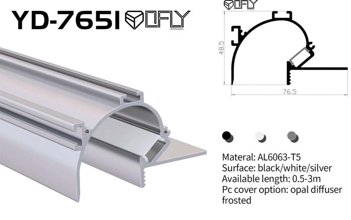 Melhor preço tampa de PC LED plástico encastrável iluminação de teto Iluminação sem moldura de perfil LED