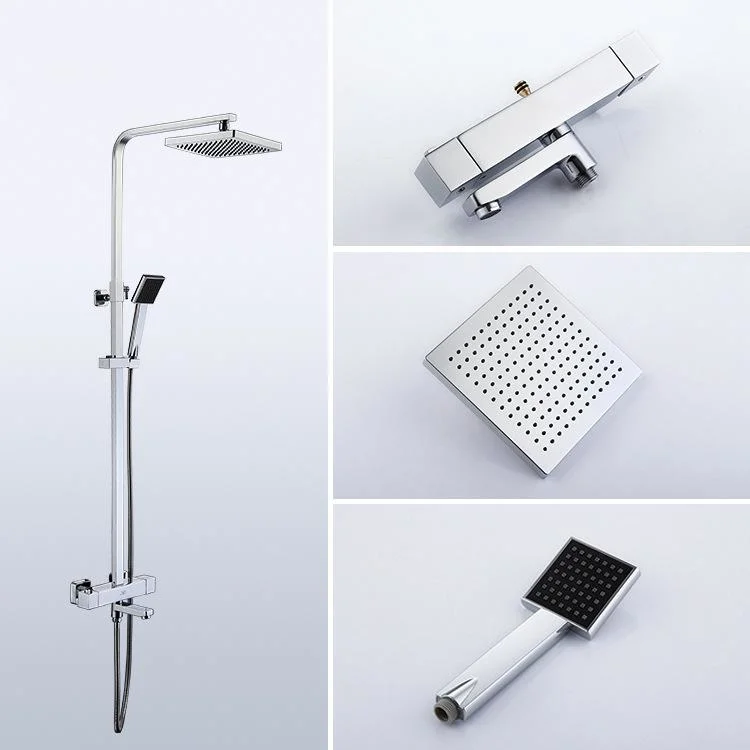 Chrome Ther Mostatic Mixer Shower Set with Square Rainfall Shower Sets