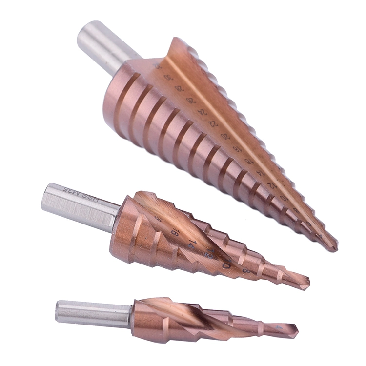 Weix HSS Step Drill Bit Power Tools Metal High Groove Speed Steel Wood Hole Cutter Cone Drill Bits for Metal and Stainless Steel Drilling
