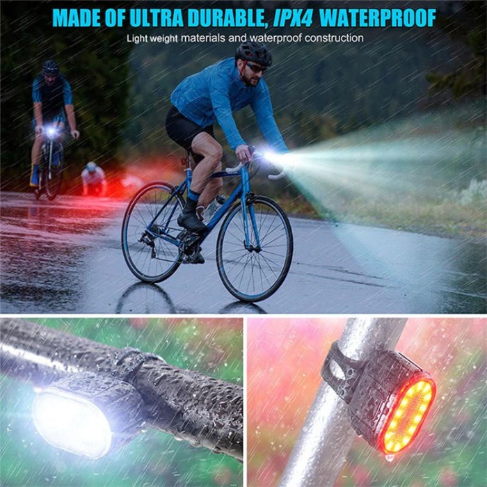 مصباح USB الخلفي القابل لإعادة الشحن ضوء تحذير سلامة الدراجة المقاوم للماء لمدة حقيبة خوذة MTB ضوء المؤخرة ركوب الدراجات