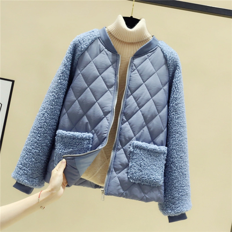 2023 New Large Yards Short Sections of Winter Cotton Jacket Stitching Small Cotton Jacket