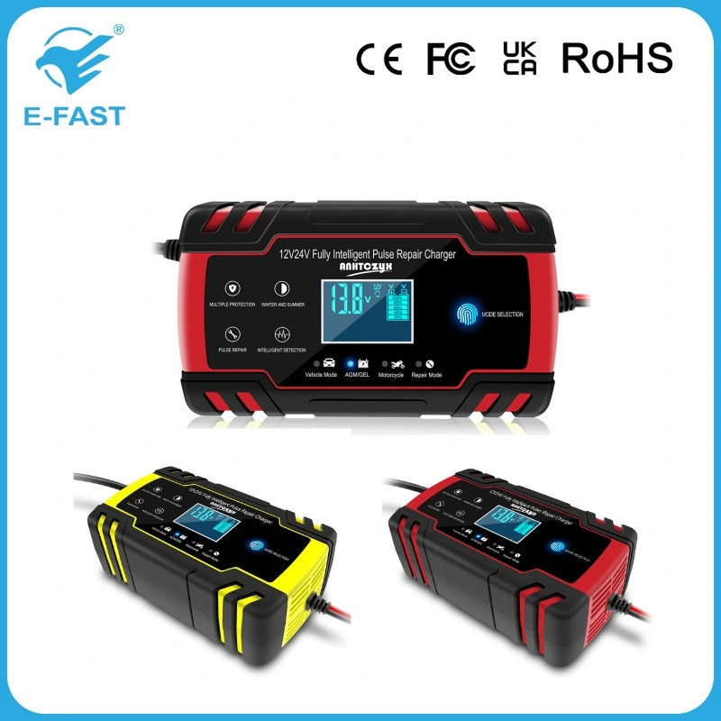 Wholesale Car and Motorcycle Battery 12V 24V 4A Multi Safety Protections Fully Automatic LCD Smart Charger