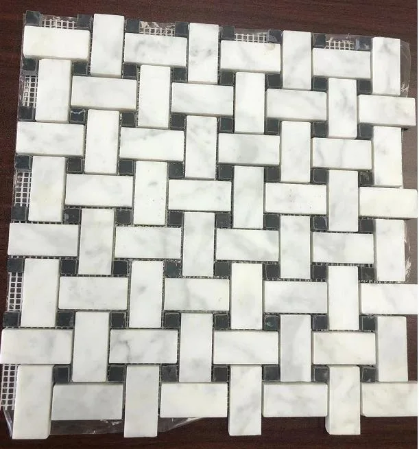 2023 Carrara White Pure White Marble Mosaic New Design Pattern Mosaic Decorative Tile for Walling and Flooring