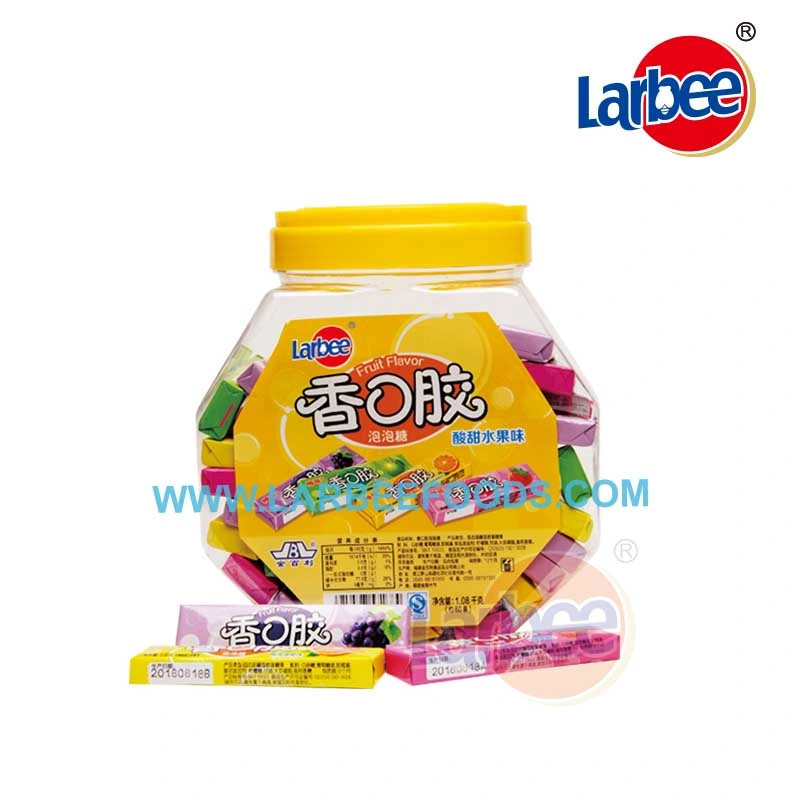 Sweet Fruit Flavor Candy Chewing Bubble Gum in Jar From Laree Factory