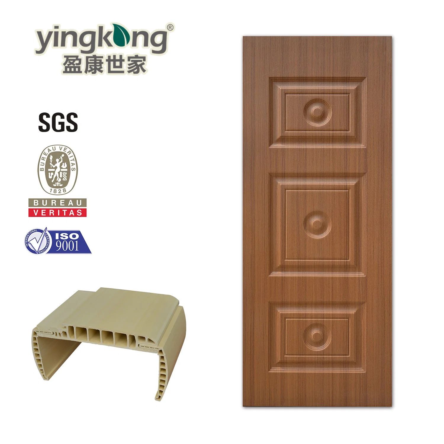 2mm Waterproof WPC Door Skin for Wood Plastic Composite Door (YK-824)