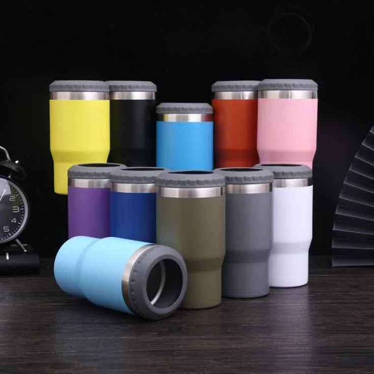 Hot Selling Powder Coat 14oz Multi 18/8 Stainless Steel Tumbler Custom Insulated 4 in 1 Can Coolers Fit 12oz Slim Cans