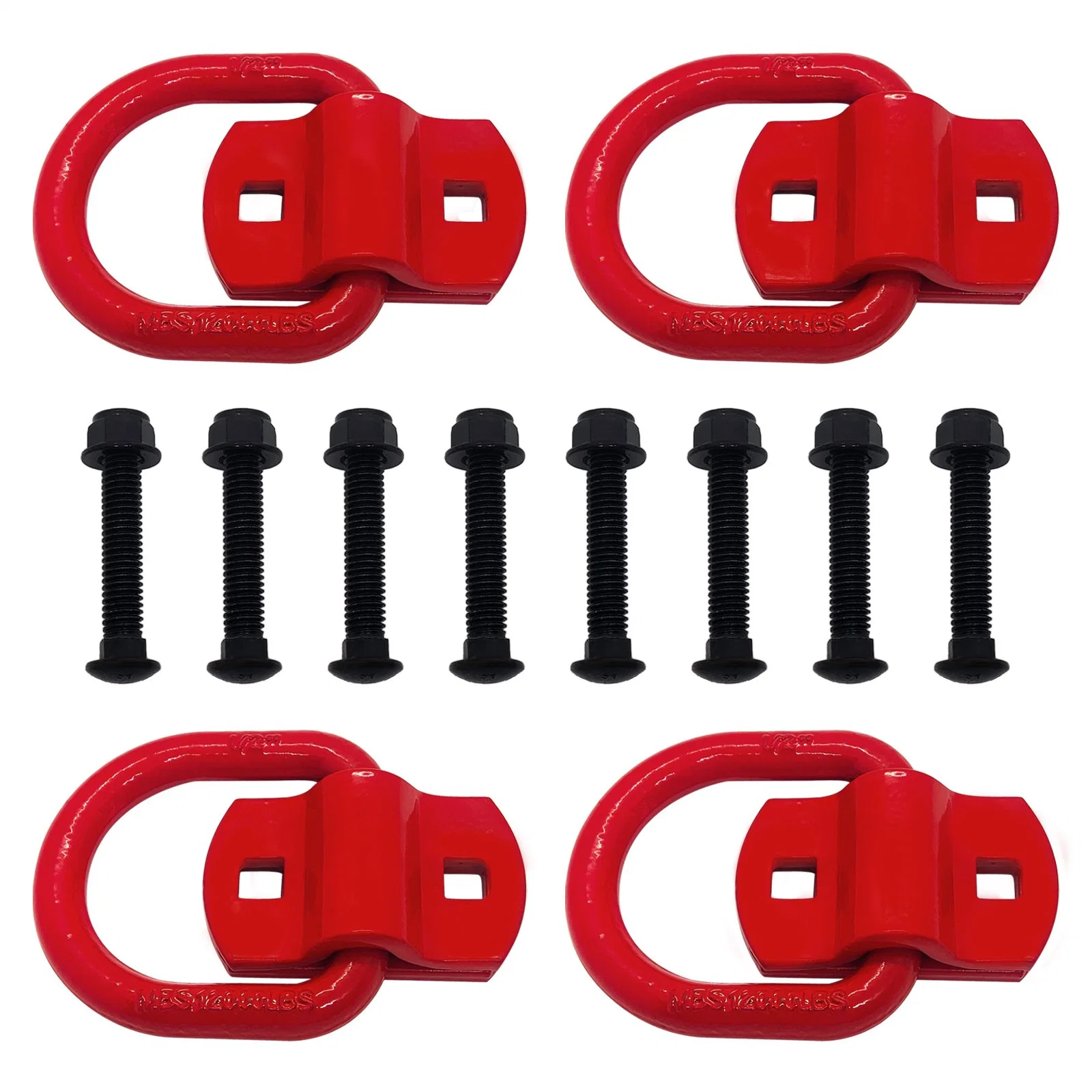 12000 Lbs Break Strength Tie Down Anchors Hooks Red Drings