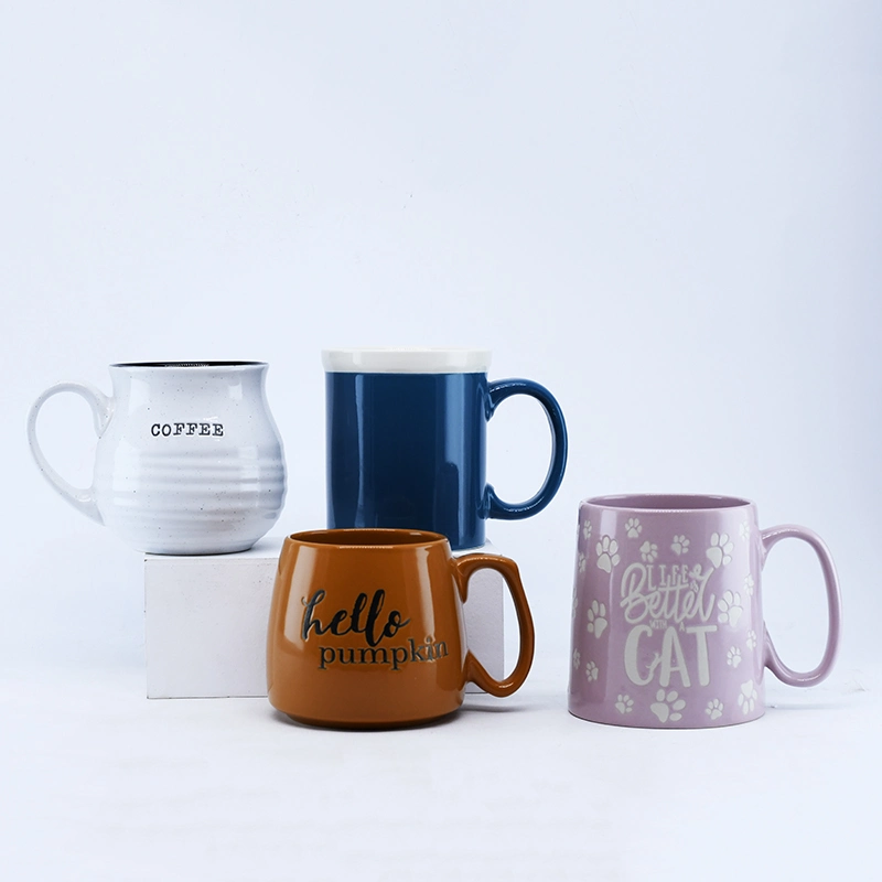 16oz/17 Oz /18 Oz dos colores Glaze taza de café / taza de cerámica para regalo, promoción o uso diario y ventas directas de fábrica y aceptar personalizado, logotipo de impresión